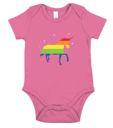 LGBT Unicorn Rainbow Flag Short Sleeve Baby One-Piece