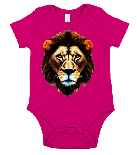 Lion Africa predator print head imprint with wild Short Sleeve Baby One-Piece
