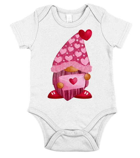 Love Gnome Valentines Day Gift for Gnome Lovers829 Short Sleeve Baby One-Piece