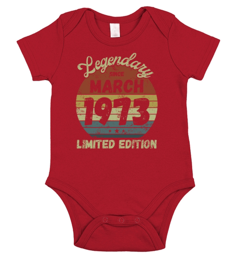 March 1973 - Vintage Birthday Present Short Sleeve Baby One-Piece