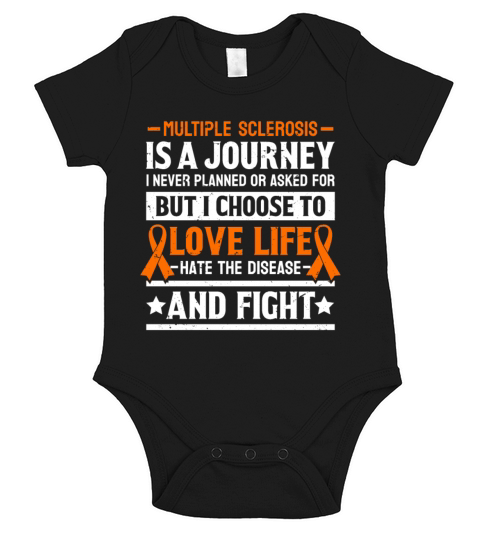 Multiple Sclerosis Orange Awareness I Choose To Short Sleeve Baby One-Piece