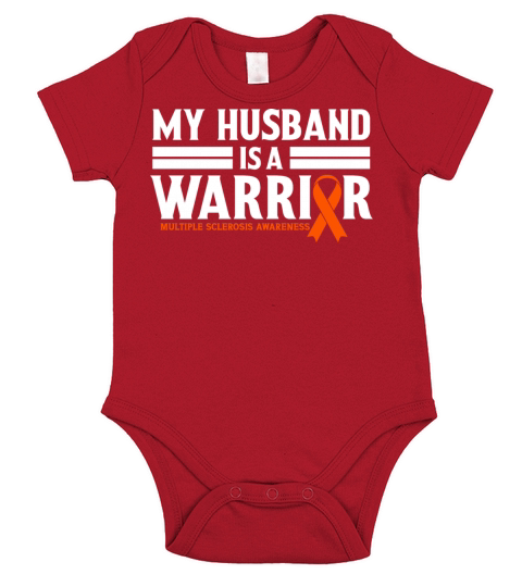 My Husband is Warrior Multiple Sclerosis Awareness Short Sleeve Baby One-Piece