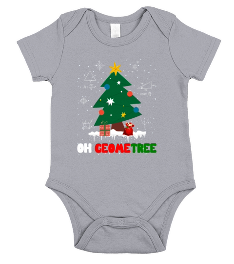 Oh Geometree Funny Christmas Geometry Math Teacher Short Sleeve Baby One-Piece