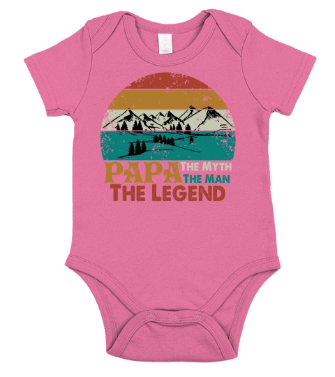 PAPA THE MAN THE MYTH THE LEGEND MOUNTAIN HIKE Short Sleeve Baby One-Piece
