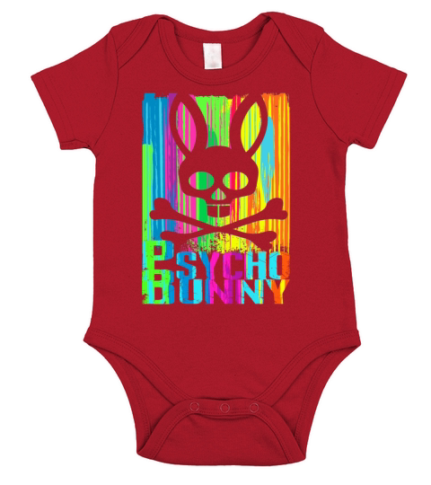 Retro Psycho Bunny Horror Short Sleeve Baby One-Piece