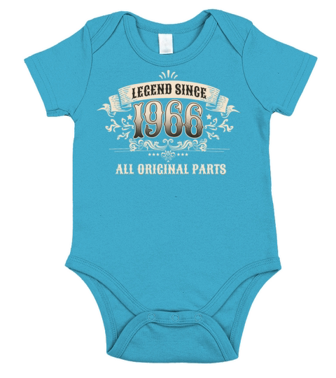 Retro Vintage Legend Since 1966 Original Parts Short Sleeve Baby One-Piece