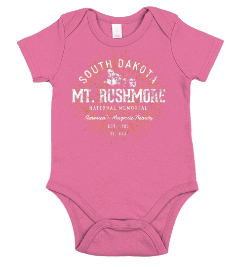 Retro Vintage Mount Rushmore National Memorial Short Sleeve Baby One-Piece