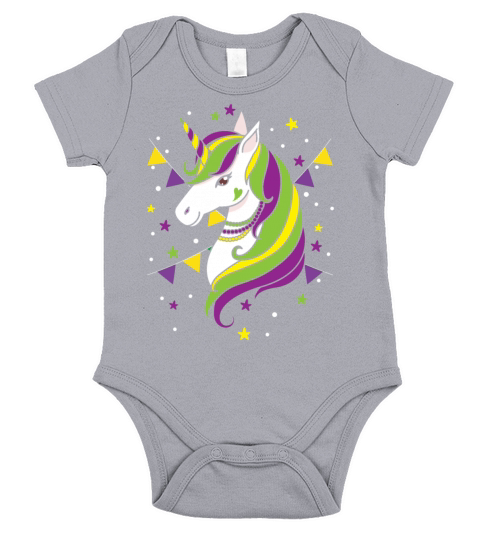 Unicorn Lover Mardi Gras New Orleans Louisiana Short Sleeve Baby One-Piece