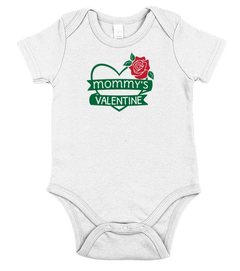 Valentimes Day Mommys Valentine Valentines Day Short Sleeve Baby One-Piece