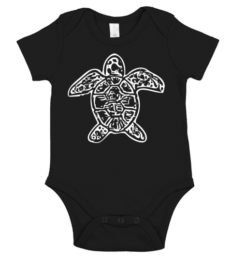 Vintage Abstract Turtle Short Sleeve Baby One-Piece