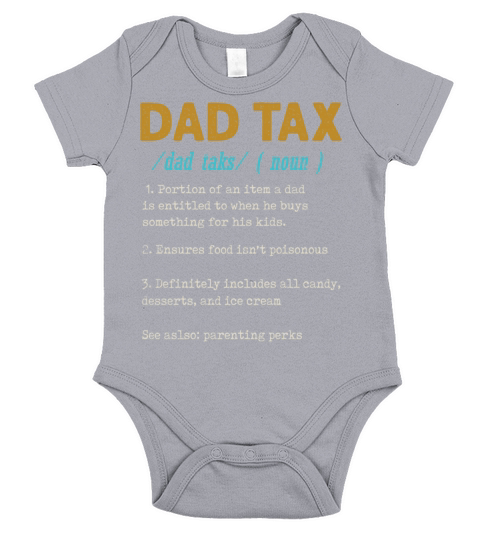 Vintage Dad Tax Definition Men Funny Fathers Day Short Sleeve Baby One-Piece