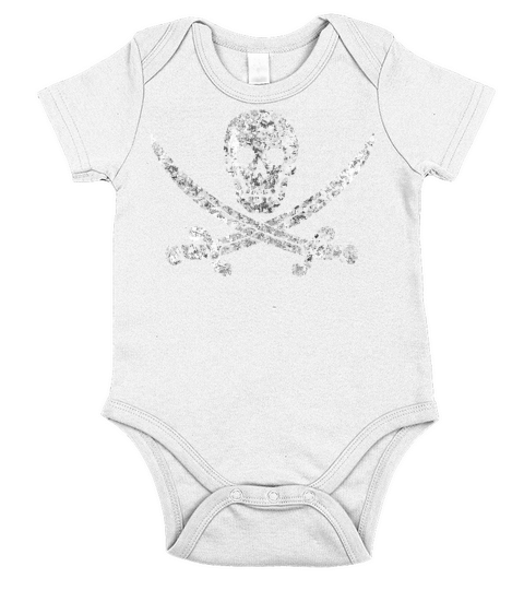Vintage Pirate Skull Jolly Roger Flag Short Sleeve Baby One-Piece