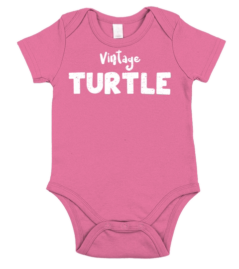 Vintage Turtle - Coral Short Sleeve Baby One-Piece