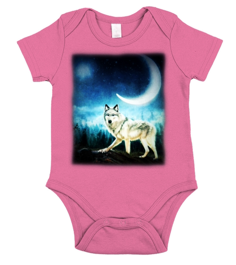 Wolf artwork design predator face imprint Short Sleeve Baby One-Piece