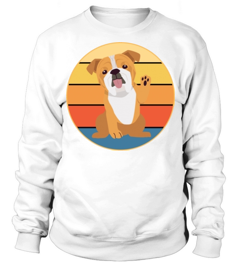 Bulldog Dog Breed Vintage Retro Sunset Sweatshirt Unisex