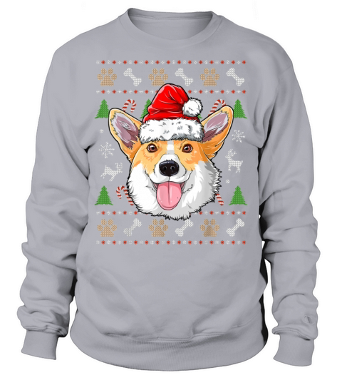Corgi Ugly Christmas Dog Santa Hat Xmas Boys Kids Sweatshirt Unisex