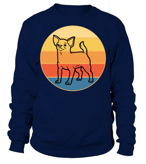 Cute Chihuahua Dog Breed Vintage Retro Sunset Sweatshirt Unisex