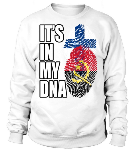 Finland And Angolan Mix Heritage DNA Flag Sweatshirt Unisex