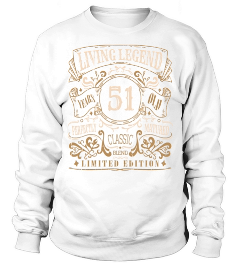 Retro Vintage Birth Whiskey Age 51 Years Old Sweatshirt Unisex