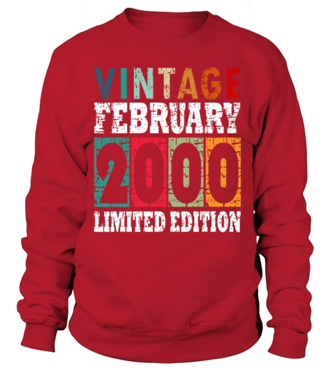 Vintage 2000 February 23rd Birthday Gift Sweatshirt Unisex