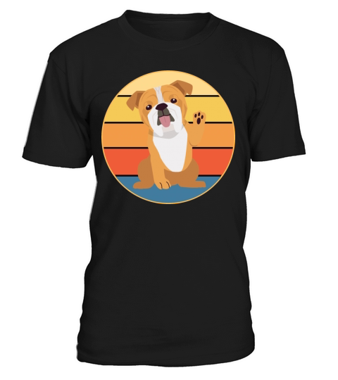Bulldog Dog Breed Vintage Retro Sunset T-Shirt Unisex