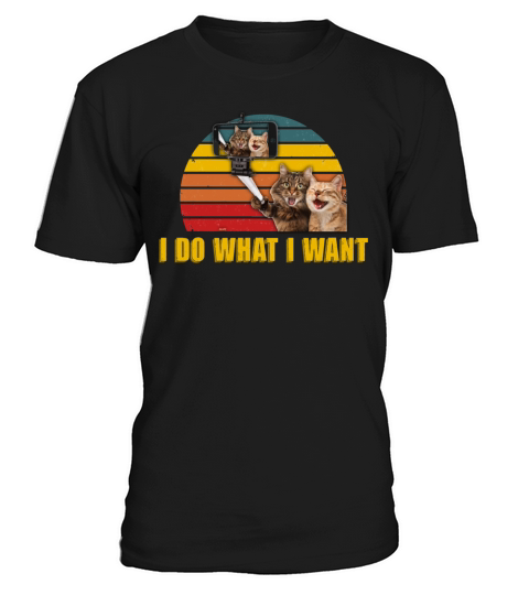 Vintage Retro I Do What I Want My Black Cat Lovers T-Shirt Unisex
