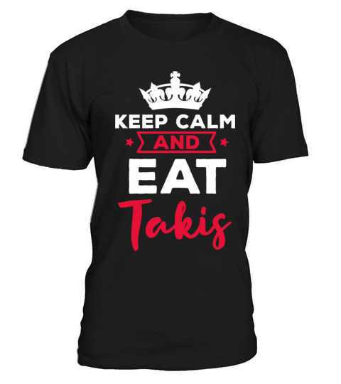 White Funny Quote Foodies Design Keep Calm Eat T-Shirt Unisex