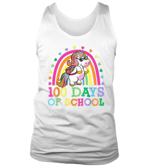 100 Days Of School Rainbow Unicorn Boys Kids Tank Top Unisex
