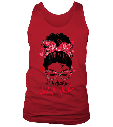 Bleached Funny Pediatric Nurse Messy Bun Valentin Tank Top Unisex