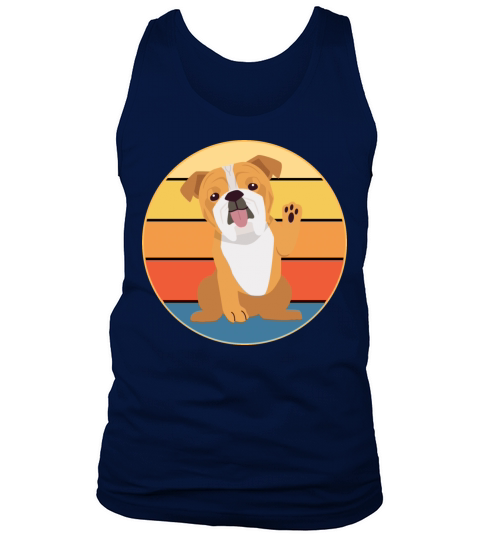 Bulldog Dog Breed Vintage Retro Sunset Tank Top Unisex