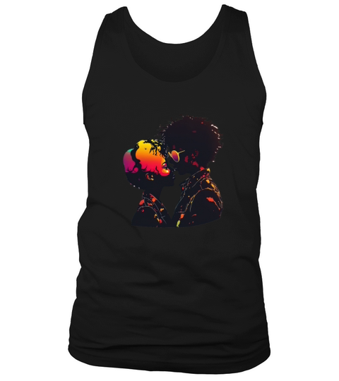 Colorful and Romantic African Couple Valentines Tank Top Unisex