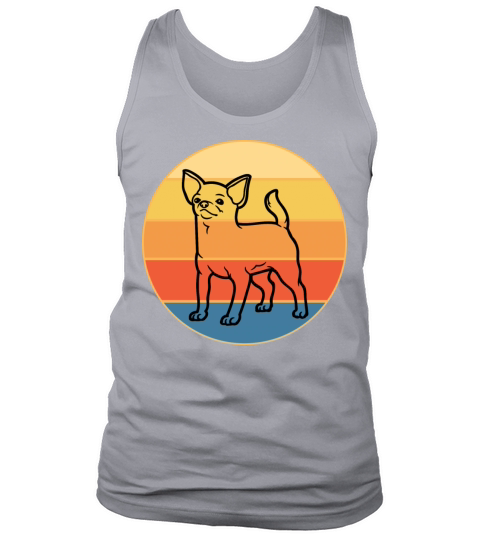 Cute Chihuahua Dog Breed Vintage Retro Sunset Tank Top Unisex