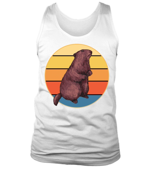 Cute Groundhog Retro Sunset Vintage Animal Lover Tank Top Unisex