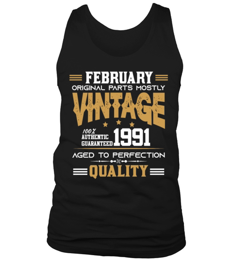 Vintage Aged To Perfection February 1991 Tank Top Unisex