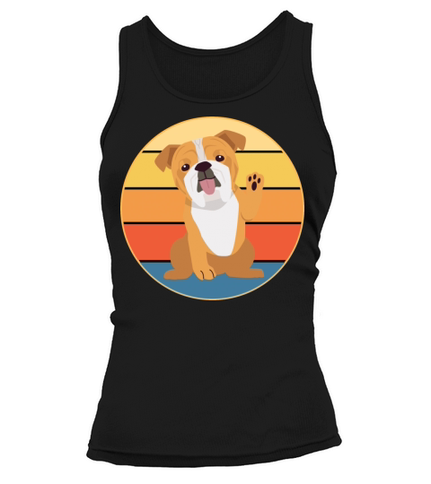 Bulldog Dog Breed Vintage Retro Sunset Tank top Woman
