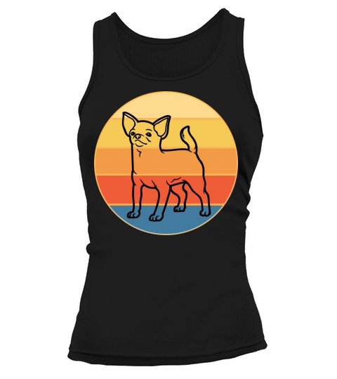 Cute Chihuahua Dog Breed Vintage Retro Sunset Tank top Woman
