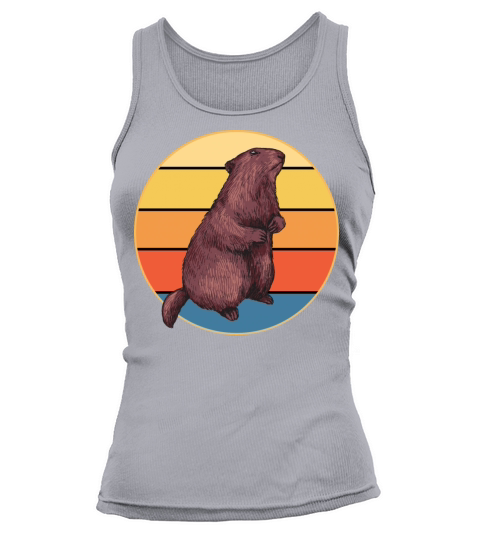 Cute Groundhog Retro Sunset Vintage Animal Lover Tank top Woman