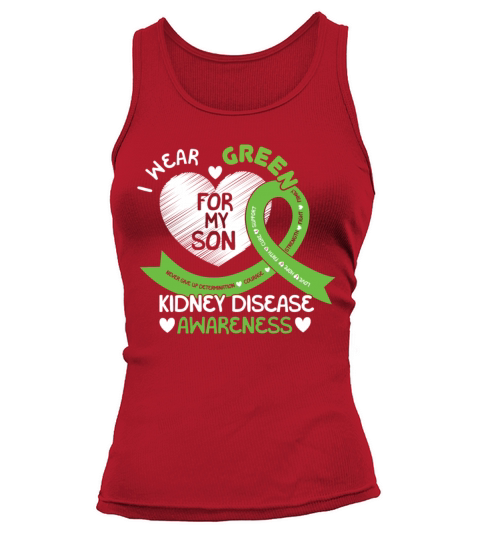 March I Wear Green Son Kidney Disease Awareness Tank top Woman