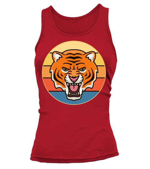Tiger Big Cat Vintage Retro Sunset Tank top Woman