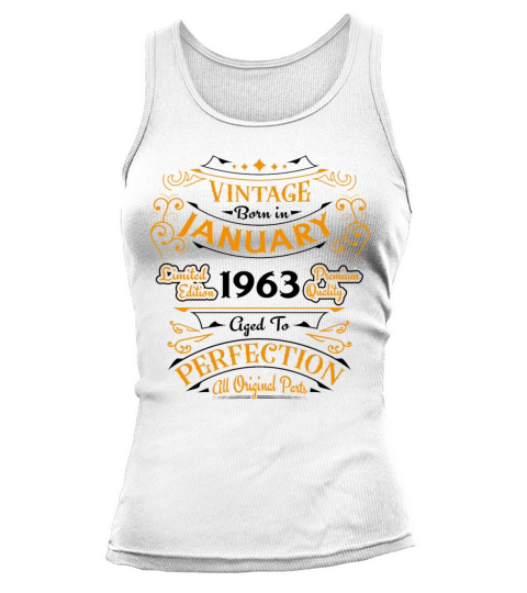 Vintage born in January 1963 Birthday gift Tank top Woman