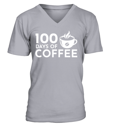 100 Day Of Coffee Teacher V-Neck T-shirt