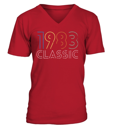 40 Years Vintage 1983 Retro 40th Birthday V-Neck T-shirt