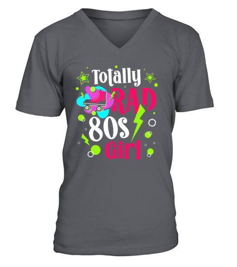 80s Girl Eighties Decade 1980 Vintage 80s Party V-Neck T-shirt