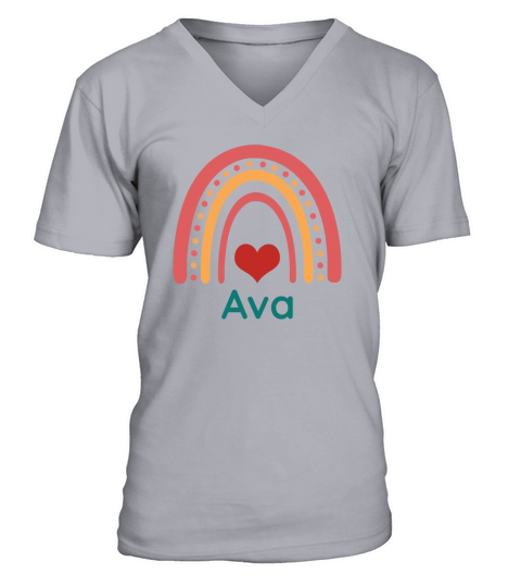 Ava Vintage Boho Rainbow V-Neck T-shirt