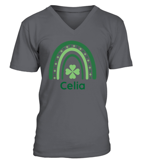 Celia Clover Charm Boho Rainbow V-Neck T-shirt
