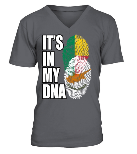 Cypriot And Benin Mix Heritage DNA Flag V-Neck T-shirt