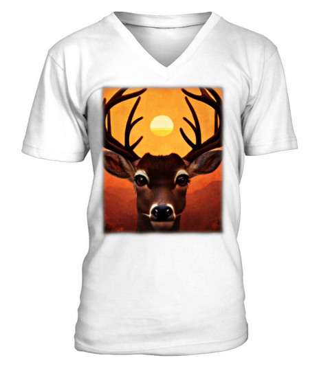 Forest animal deer design V-Neck T-shirt