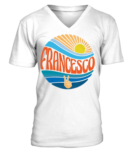 Francesco Shirt Vintage Sunset Francesco Groovy V-Neck T-shirt