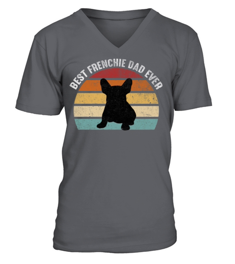 Funny Quote Frenchie Dad Dog Tee Funny Fathers Day V-Neck T-shirt
