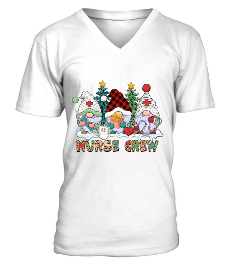 Gnomes Nurse Crew Christmas V-Neck T-shirt